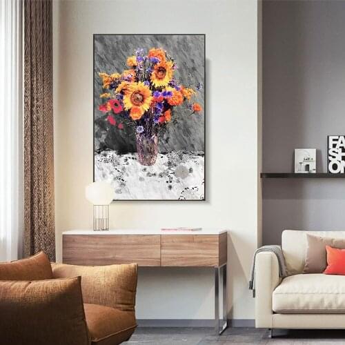 Van Gogh SunFlower Wall Pictures for Living Room Decoration Modern Street Graffiti Wall Art Canvas Painting Posters Home Decor