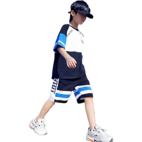 Summer clothes sets 3-15Y teenage t-shirt+shorts 2pcs/set boys sport sets fashionable kids shirt for running school wear outwear