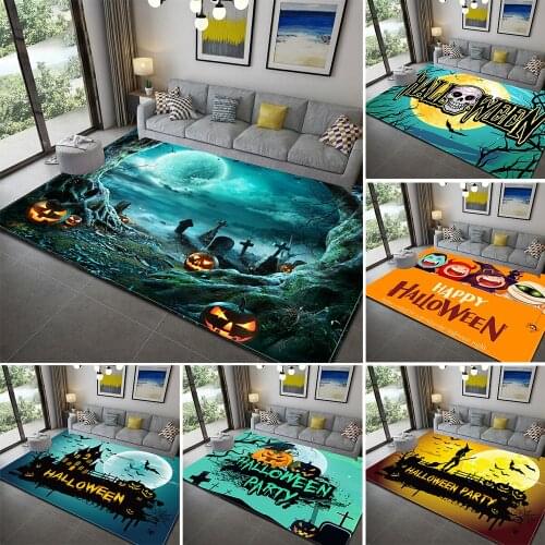 Halloween Themed Carpet Rug for Living Room Washable Bedroom Large Area Rugs Modern Printing Floor Carpet for Parlor Mat Home
