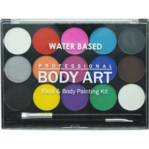 15 Colors Body Paint Professional Water-based Safe Body Painting Pigment Stage Face Color Makeup Halloween Christmas Party tools