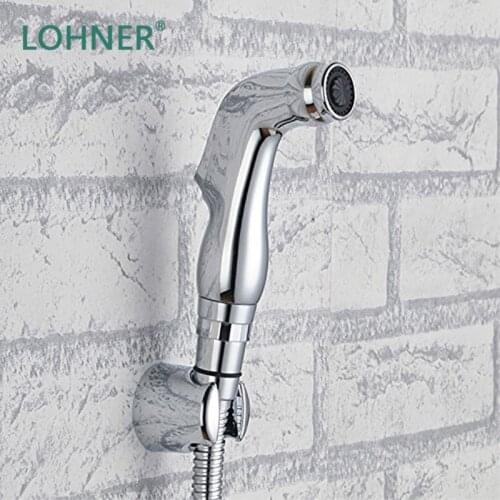 Lohner Promotion Handheld Bidets Sprayer Silver Shower Enema Spray Set Wall Bracket Toilet Gun Anal Cleaner Douche Kit Holder