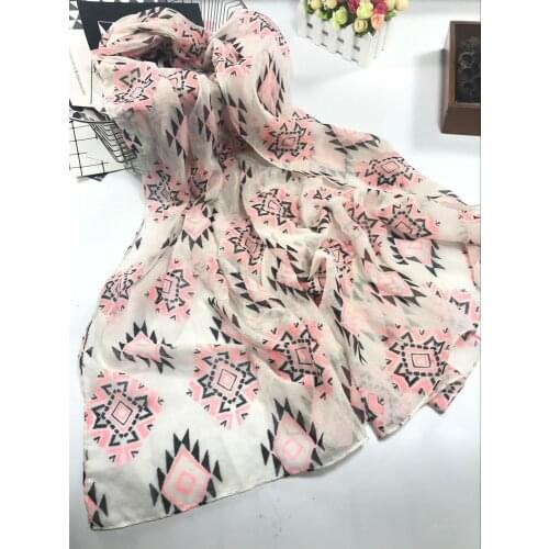 Fashion Women Geometry Print Fringe Scarf Shawls Fashion Long Beautiful Rhombus Wraps Headband Scarves Hijab Muffler 2019