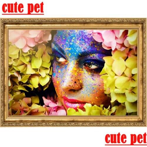 Mosaic cross stitch woman decoration Flower girl Diy diamond painting full Square round drill Diamond Embroidery Art home decor