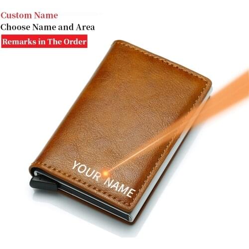 2020 Mini Rfid ID Card Holder Business Man Money Bag Male Vintage Black Purse Small Slim PU Leather Wallet For Gift