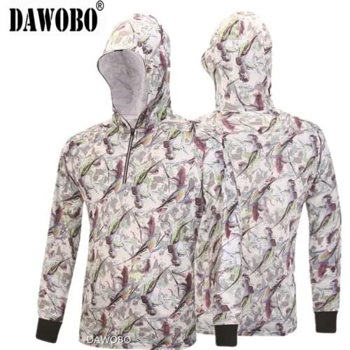 New arrival Outdoor sports Camo fishing clothes breathable quick dry Mosquito proof long sleeve UV proof fishing shirt