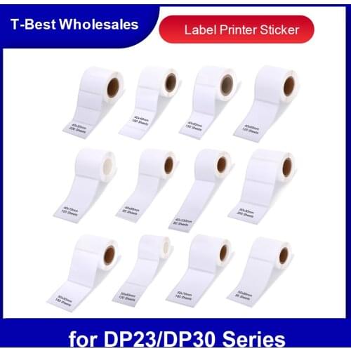 Aibecy Label Printer Sticker Thermal Label Paper Self-Adhesive Printable Paper Roll Waterproof for DP23/DP30 Series