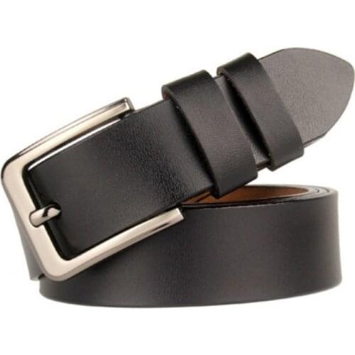 160cm belt mens pure color belts 2-layer cowhide belt men Black and coffee