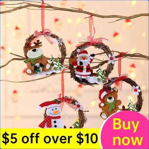 Christmas Decoration Supplies Small Garland Christmas Rattan Garland Party Gift Window Tree Santa Claus Home Decoration Pendant