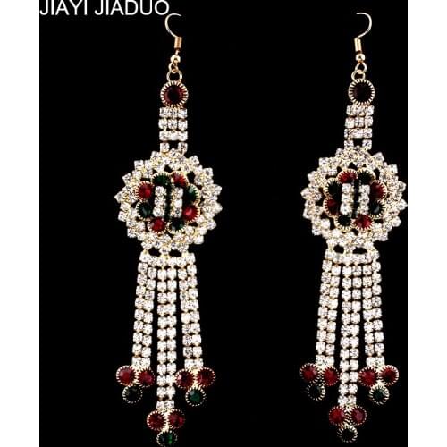 Jiayi jiaduo Turkish women vintage long earrings banquet wedding apparel accessories gift dropshipping