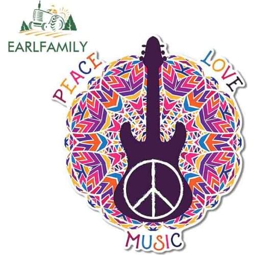 EARLFAMILY 13cm x 11.4cm For Hippie Peace Vinyl Material Car Stickers Car Accessories Decal Funny Waterproof For JDM SUV RV