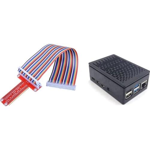 1 Set RPi GPIO Expansion Board for Raspberry Pi 3 2 Model B/B+SC05 & 1 Pcs for Raspberry Pi 4 Case Shell Box