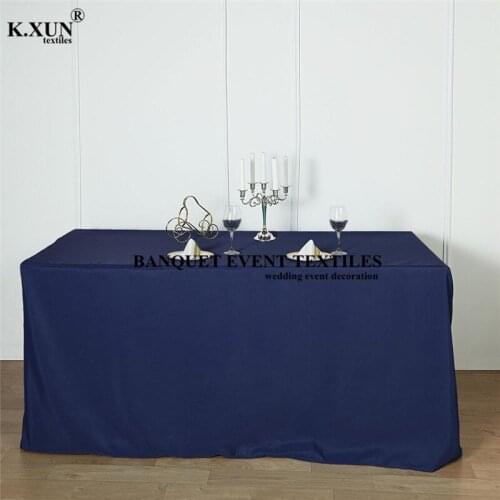 200gsm Thick Polyester Fitted Table Skirt Cover Banquet Tablecloth For Wedding Event Party Decoration