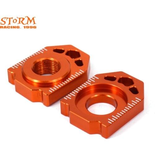 Motorcycle CNC Orange Axle Block Chain Adjuster For KTM EXC EXC-F XCW XCF-W 125-530 00-16 SX SXF XC XCF 125-450 2012 SX85 03-14