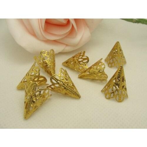 600pcs 18*20mm Raw brass jewelry findings filigree bead caps
