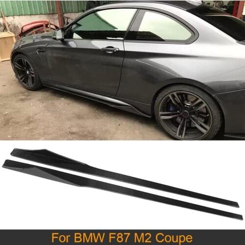 Carbon Fiber Side Skirts Extension Lip Aprons for BMW F87 M2 Coupe 2 Door Only 2016 2017 2PCS