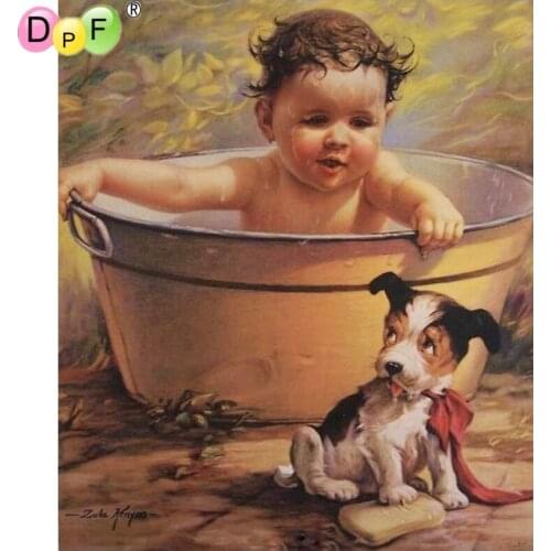 DPF Diamond Painting DIY 5D Magic Cube Cross Stitch Art Crafts child bath Full Round Diamond Embroidery Mosaic Home Decor Gift