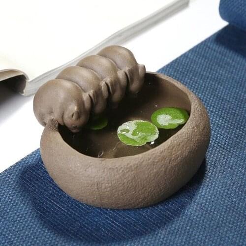 Purple Sand Pig Drinking Creative Handmade Four Pigs Tea Carve Tea Carve Decoration Tea Set Tea Ceremony Utensils Tea Pet Yixing