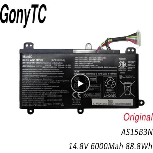 GONYTC AS15B3N Genuine Laptop Battery For Acer Predator 17 15 G9-591-713C 17 G9-792-72S6 Predator 21X GX21-71 17X GX-79