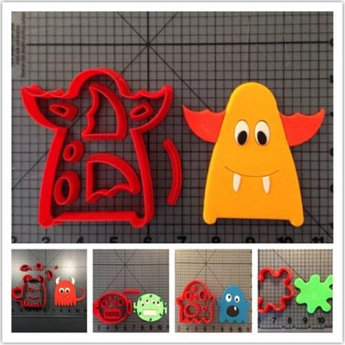Halloween monsters blob shape fondant cutters for Halloween decorated cake cupcakes cookies