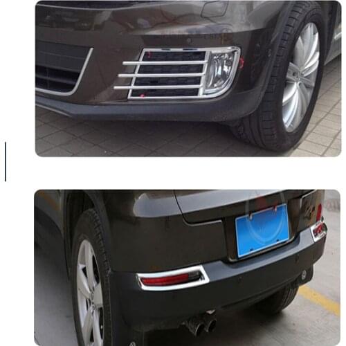 Chrome Rear Front Fog Light Lamp Frame Cover For Volkswagen VW Tiguan L TiguanL 2013-2016 Sticker Decoration Trim Accessories