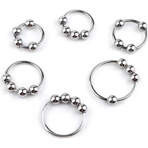 4 Beads Penis Dick Ring Metal lock Ring Cock Ring Sex Toys For Men Glans Exercise Tool Male Sexual delay Foreskin barrier Ring