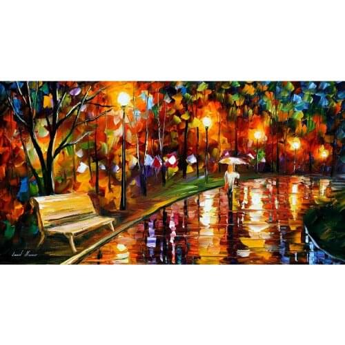 Beautiful landscape paintings on the way home palette knife art on canvas wall pictures for living room