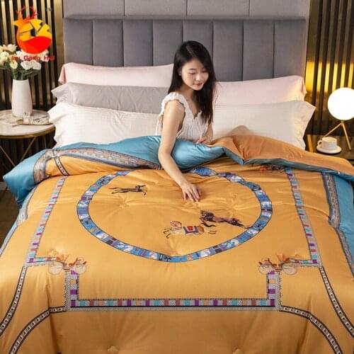 Fashion knitted cotton winter quilt, spring and autumn quilt, plus size double thermal quilt, digital printing pattern