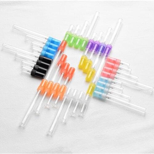 MUB - 50 pcs/lot 2ml Clear Glass Refillable Perfume Bottles 10 Colors Mini Plastic Pump Sprayer Perfume Atomizer Empty Container