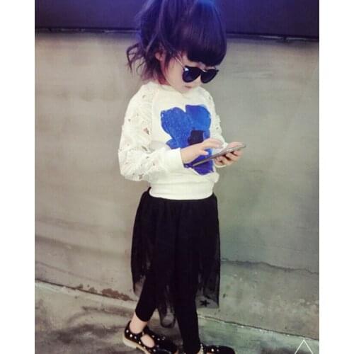 2020 New Fashion Boutique girl Sets children clothing cotton printing Sweatshirts+irregular gauze bottoming culottes girls dress