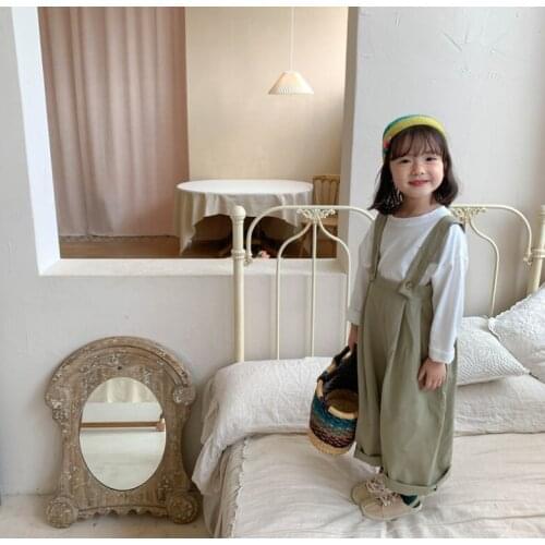 2021 new wholesale girls boys overalls autumn cotton fashion kids long pants 2-7t WU103