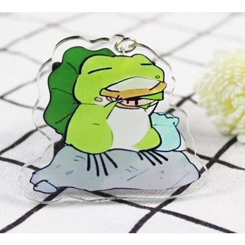New Tide Game Travel Frog Keychain Cartoon Acrylic Car Key Holder Chain Keyrings Pendants Jewelry Accessories Gift