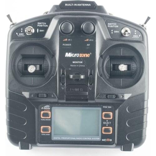 Microzone MC8B 2.4G 8CH Remote Control Transmitter & MC8RE 8CH Receiver radio system for RC aircraft fixed-wing helicopter drone