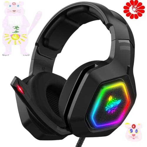 Wired headset gaming headset RGB backlight with Microphone For Game XBox PS4 PC Laptop