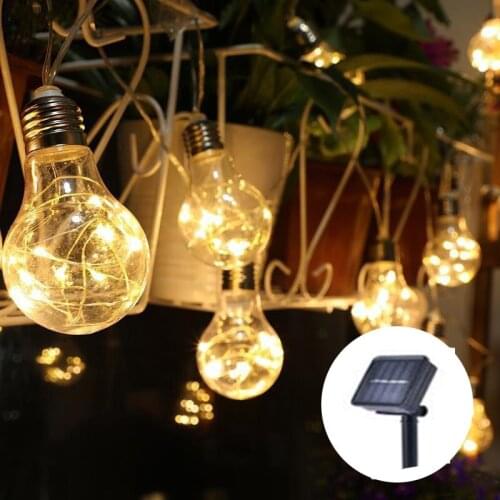 Retro Edison G45 Globe Ball Bulb Lanterns LED String Lights Indoor Garland Solar Light Outdoors for Party Wedding Deoration