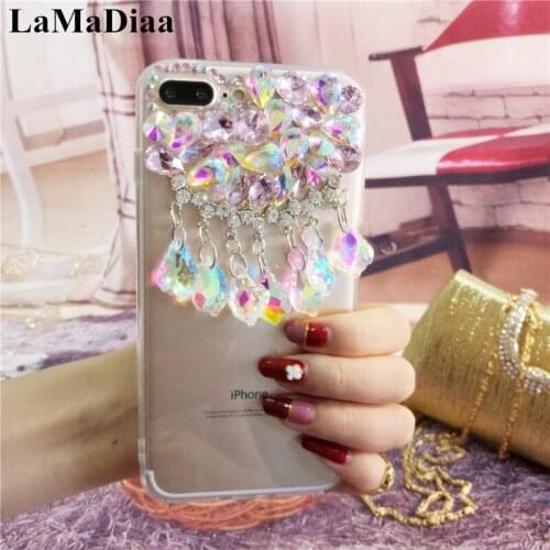 Luxury Glitter Bling Color Diamond Pendant Case For iPhone 12 11 Pro MAX X XR XS 6SPlus 7 8 Plus Glitter Rhinestone soft Case
