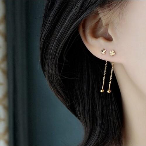 1 pcs Long Tassel sexy smile star Drop Earrings gold Color 2021 Fashion Hanging Women Earrings Summer Jewelry Girls Party Gift