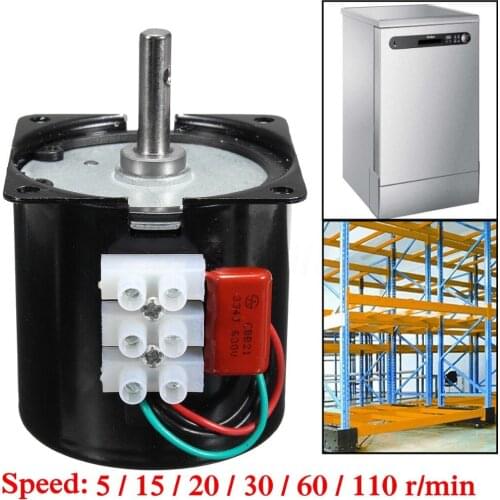 New AC220V 14W Permanent Magnet Synchronous Motor 2.5RPM 2.5r/min Reversible Gear-Box 60KTYZ