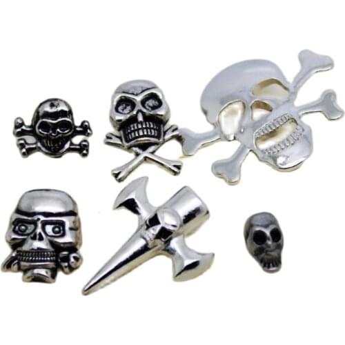Skulls Cross Bones Punk Bracelet Rivet Cap Stud Leather Craft Wallet Garment Shoes Bag Hat Jeans Chocker Jewelry Accessories