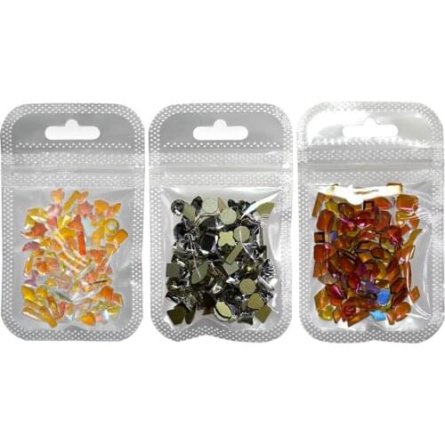 Swarovsky Mix 100 pcs/bag Crystals AB Nail Rhinestones Flat Gold Bottom Raindrop Rhombus Glass Stones For Nail Art Decorations