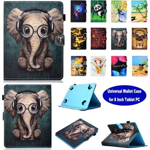 Universal Wallet Case for 8 Inch Tablet case Cover Protective Stand for Touchscreen Tablet ASUS Acer Lenovo Visual Land NuVision