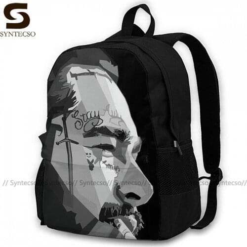 Post Malone Backpacks Woman Large Casual Backpack Polyester Daily Bags