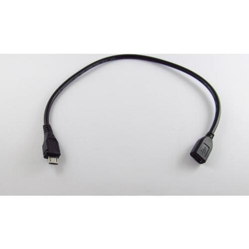 1pcs Micro USB 5 Pin B Male To Micro USB Female M/F Extension Data Charging Cable 1FT Black