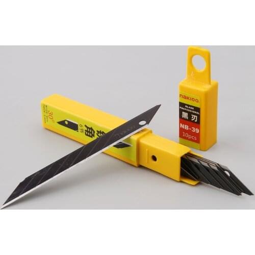 10pcs 30°Snap Off Replacement Razor Blades 9mm Shaving Blade Utility Knife Tools Carbon Steel NB-39
