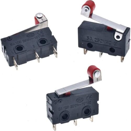 100Pcs KW12-3 Micro Roller Lever Arm Normally Open Close Limit Switch