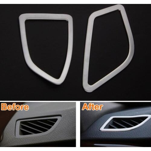 2pcs/set Auto ABS Matt Dashboard Air Condition Vent Outlet Trim Cover Frame Sticker Fits For BMW 3 Series F30 316 318 2013-2016