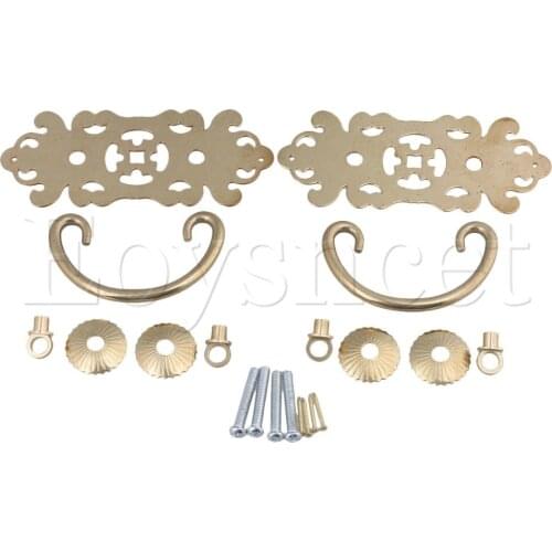 2 Pieces Brass Cabinet Cupboard Drawers Drop Pull Handle 10.2cm Length