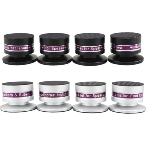 4PCS Audiocrast IF03S/IF03B Aluminium Black & silver Shockproof Spike+Pad Isolation Stand HiFi Amplifiers (Black)