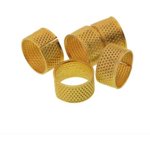 5pcs/lot Metal Thimble Sewing DIY Tools Gold Ring Finger Protector Home Quilting Sewing Crafts Tools