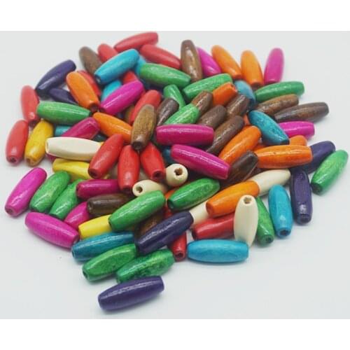 500pcs/lot Mix Color Rice Oval Shape Wooden Beads 8x5mm 10x6mm Loose Colorful Wood Beads For Jewelry Making DIY Accessories