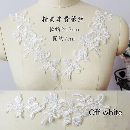 9Colors New wedding dress flower white car bone lace flower lace applique accessories DIY jewelry headdress lace patch